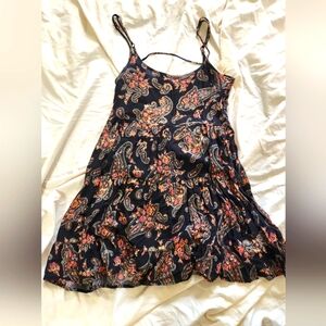 La Hearts Black and Red Floral Paisley Dress Small